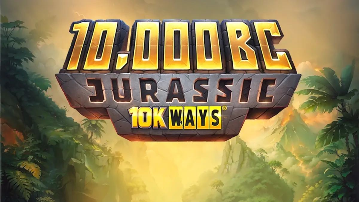 Tampilan visual slot 10,000 BC Jurassic 10K Ways dengan tema prasejarah