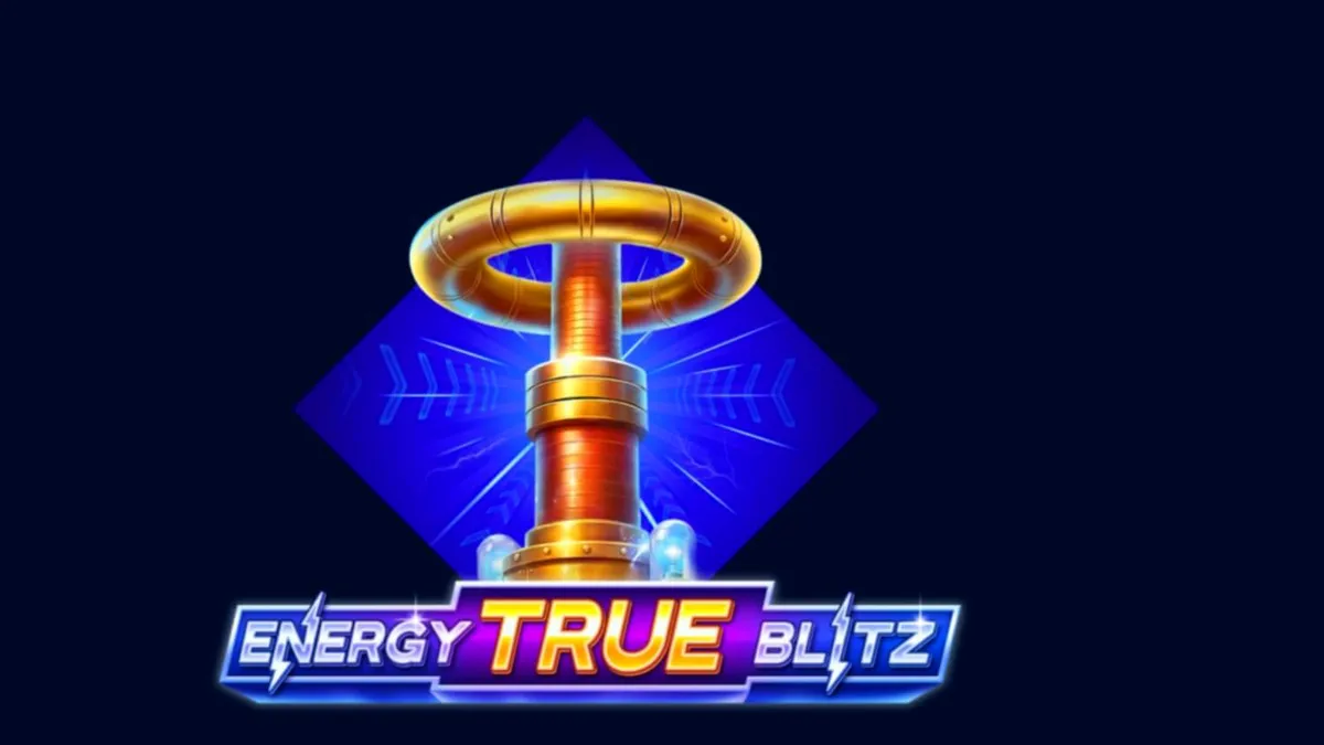 Tampilan visual slot Energy True Blitz dengan tema neon dan listrik